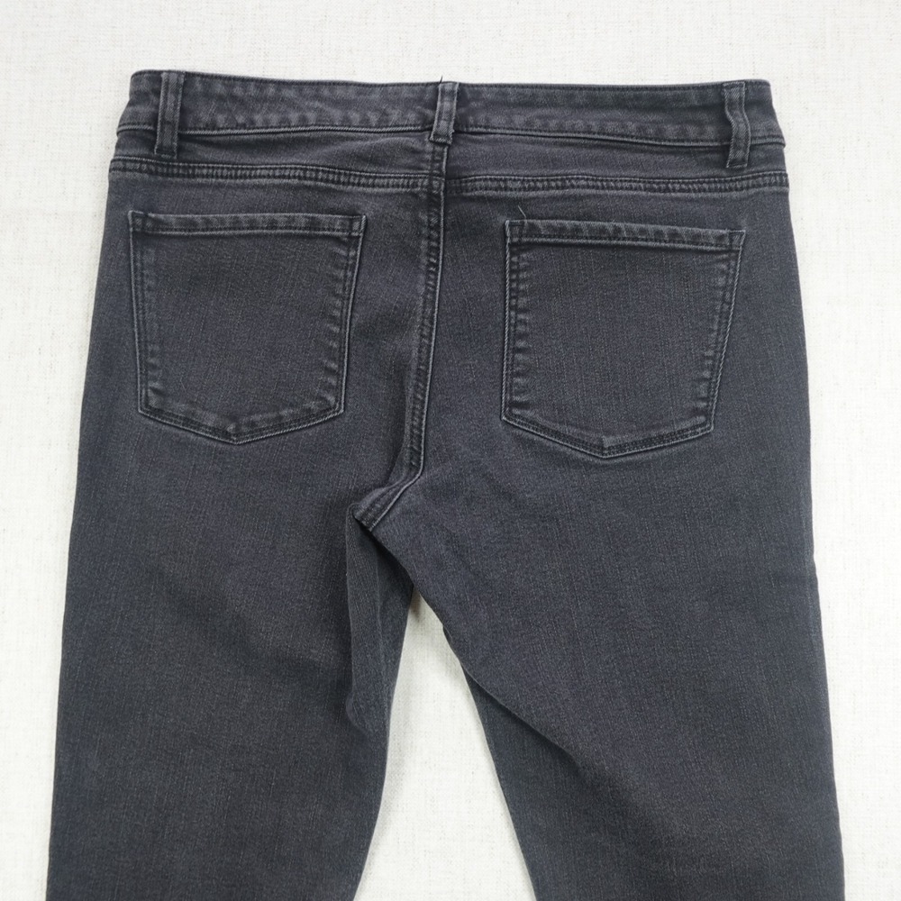 White House Black Market Jeans Womens Size M Mid Rise Skinny Leg Charcoal Wash - Picture 2 of 12